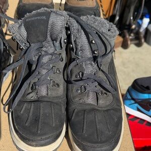 Weatherproof Gray and Black Insulated Lace-Up Boots